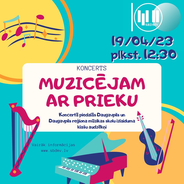 Daugavpils reģiona mūzikas skolu izlaiduma klašu audzēkņu koncerts Muzicējam ar prieku